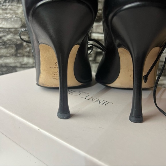 Jimmy Choo Black Lace-Up Heels - Picture 7 of 12